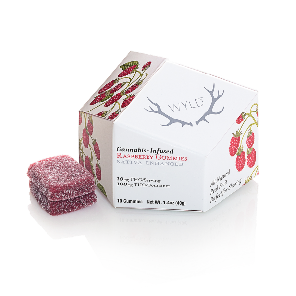 Wyld Sour 100mg Gummies - Raspberry