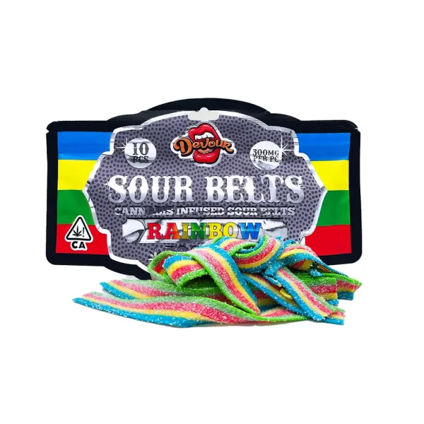 Devour Sour Belts 3000mg - Rainbow