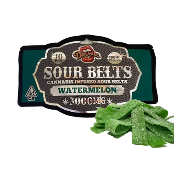 Devour Sour Belts 3000mg - Watermelon