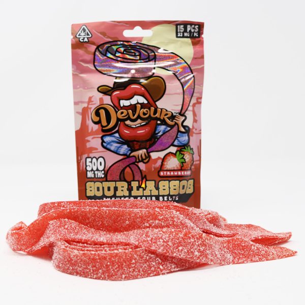 Devour 500mg Sour Lassos - Strawberry