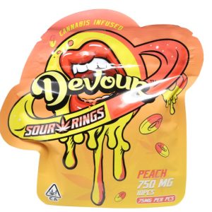 Devour Edibles (750mg) Sour Rings - Peach