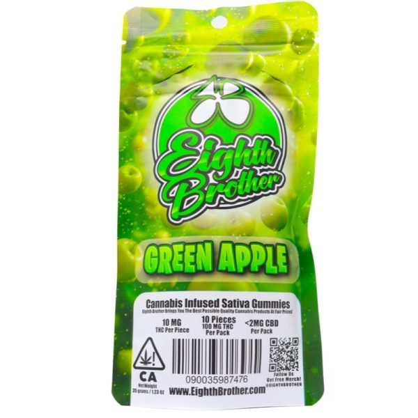 Eighth Brother Gummies (100mg) - Green Apple - Image 2