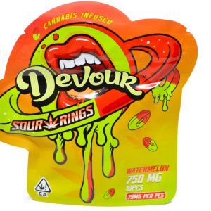 Devour Edibles (750mg) Sour Rings - Watermelon