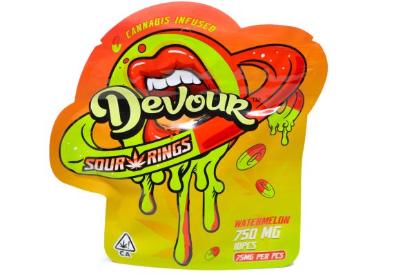 Devour Edibles (750mg) Sour Rings - Watermelon