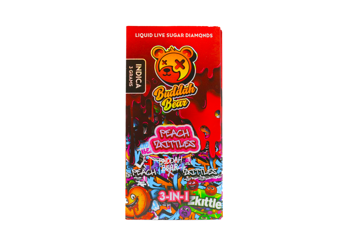 Buddah Bear Sugar Diamond Dispo (3g) - Peach Zkittles - Image 3