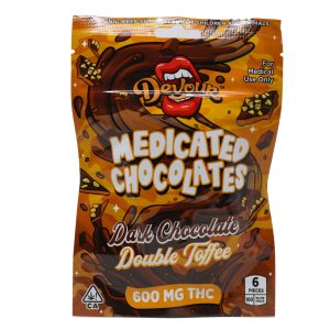 Devour Medicated Chocolates (600mg) - Dark Chocolate Double Toffee