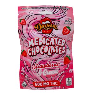 Devour Medicated Chocolates (600mg) - Strawberries & Cream