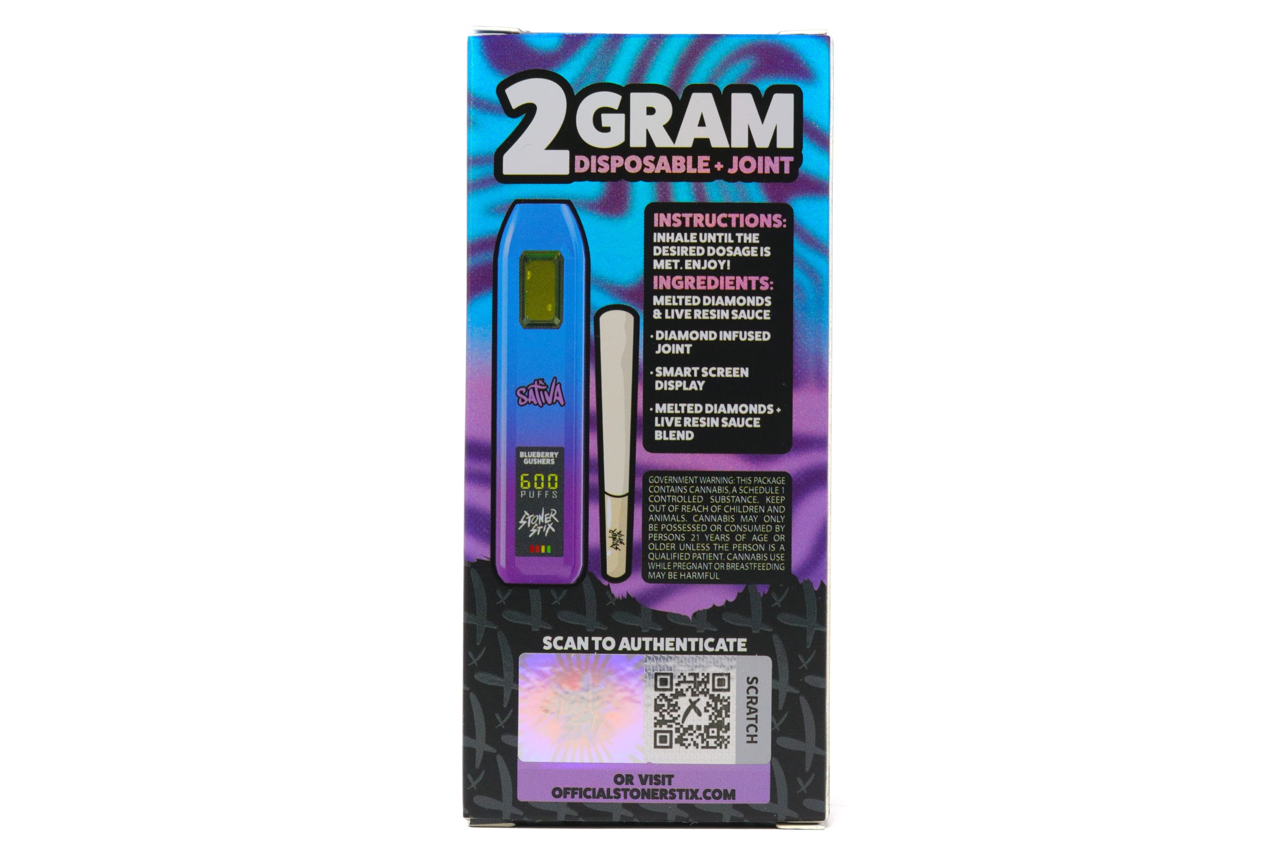 Stoner Stix Dispo (2g) - Blueberry Gushers - Image 2