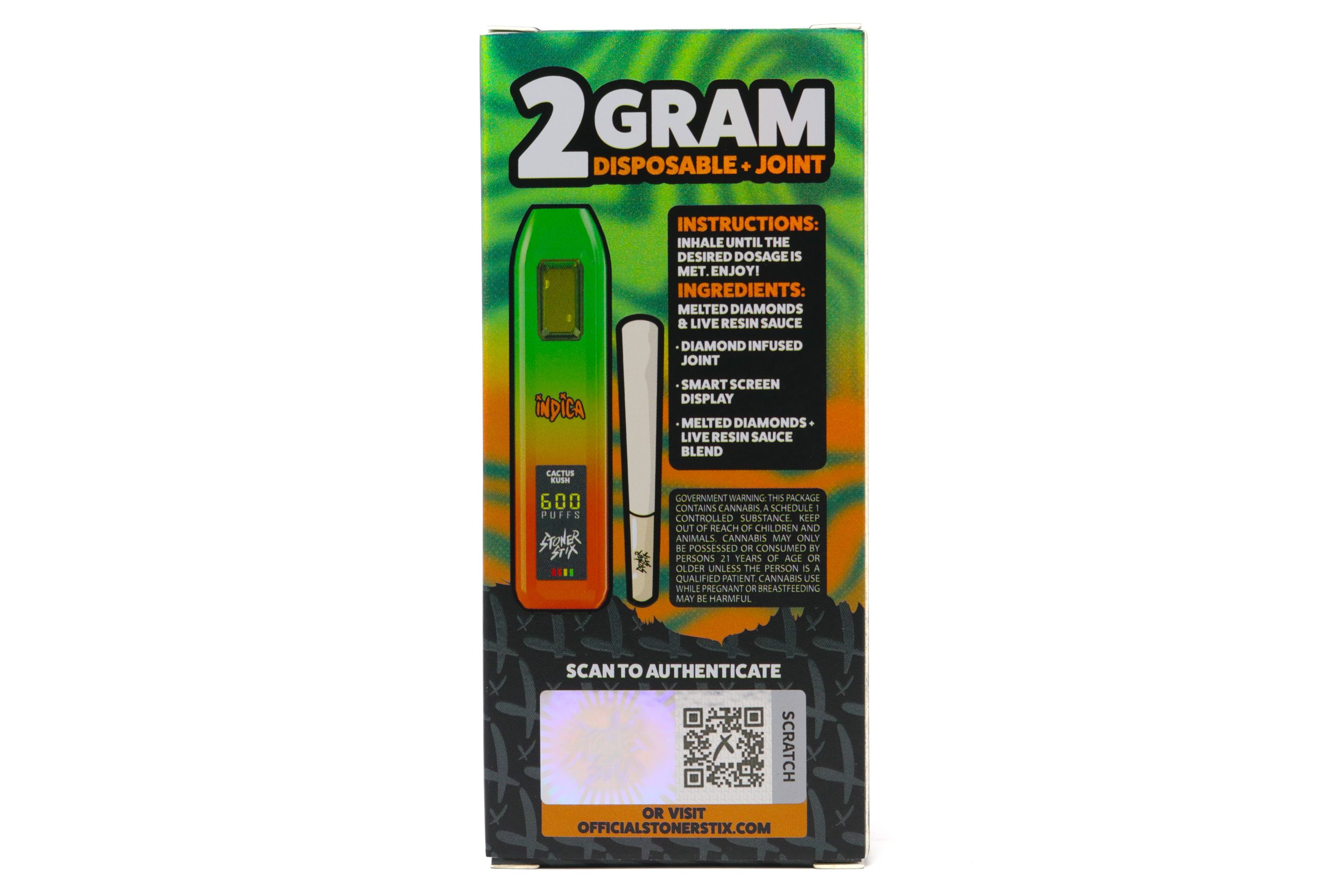 Stoner Stix Dispo (2g) - Cactus Kush - Image 2