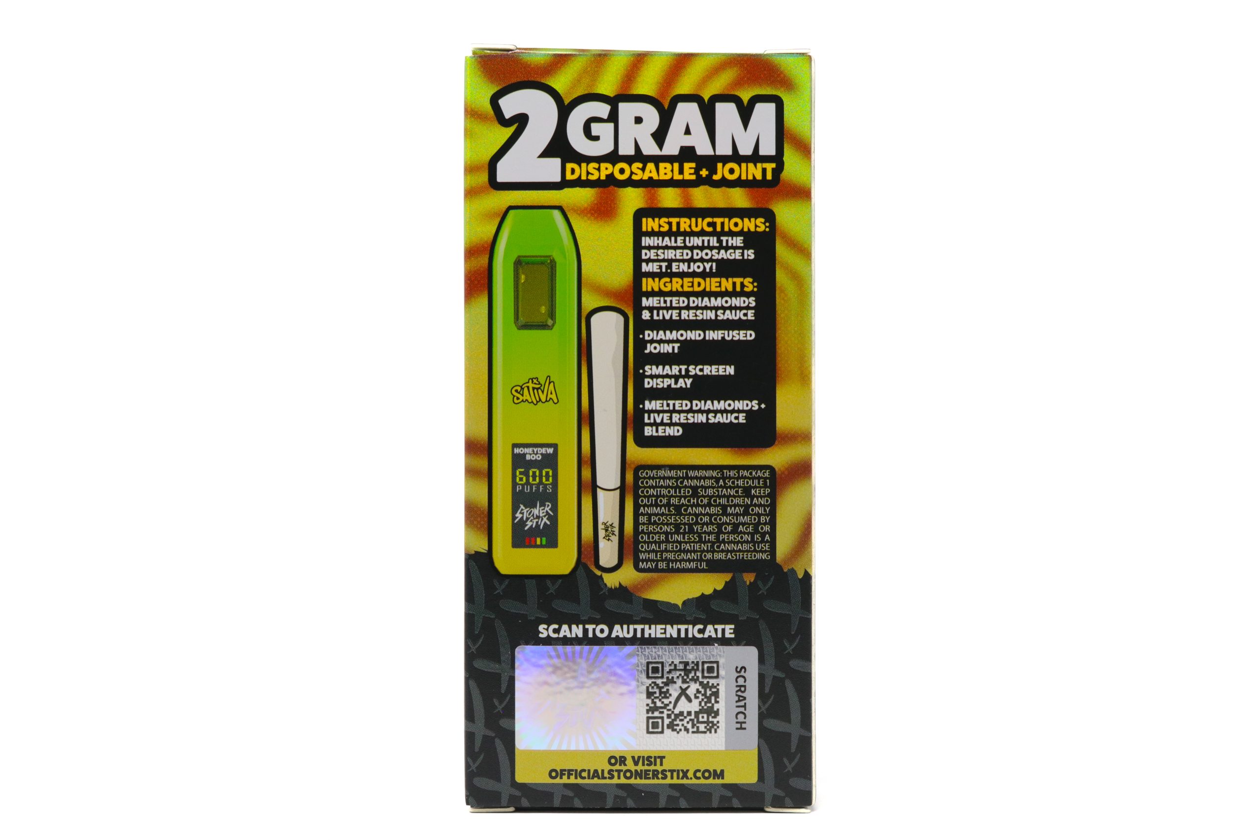 Stoner Stix Dispo (2g) - Honeydew Boo - Image 2