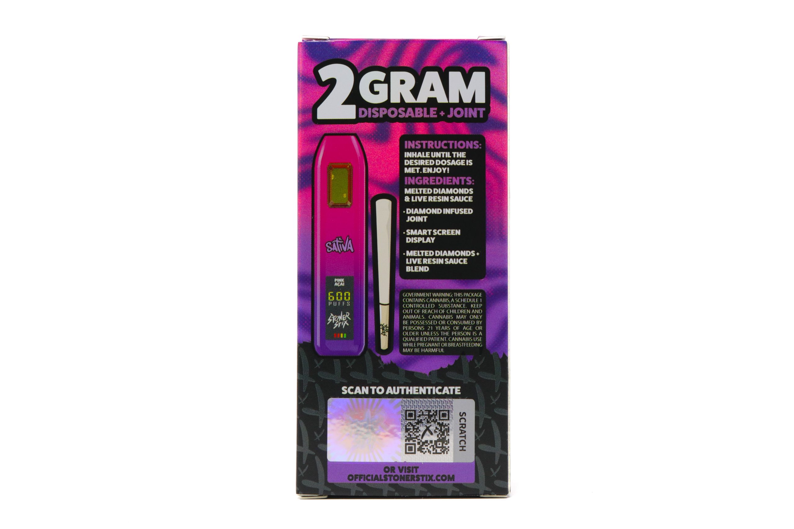 Stoner Stix Dispo (2g) - Pink Acai - Image 2
