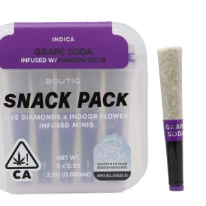 Boutiq Snack Pack (2.5g) - Grape Soda Infused With Rainbow Belts