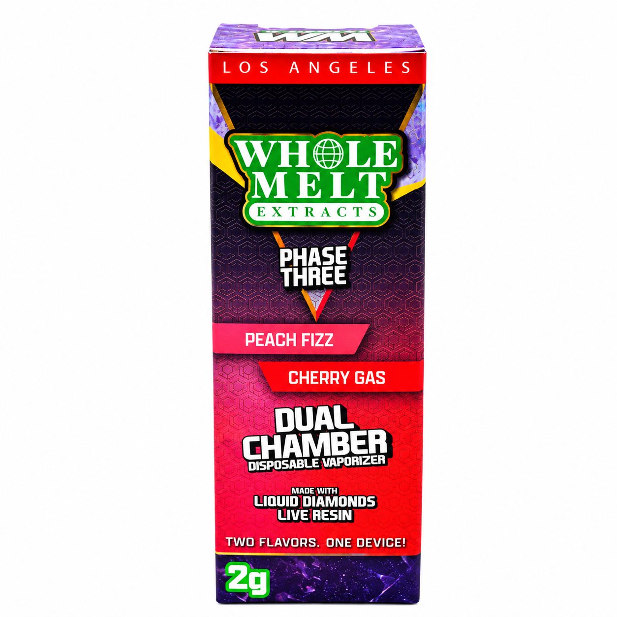 Whole Melt Dual Chamber Disposable (2g) - Peach Fizz x Cherry Gas