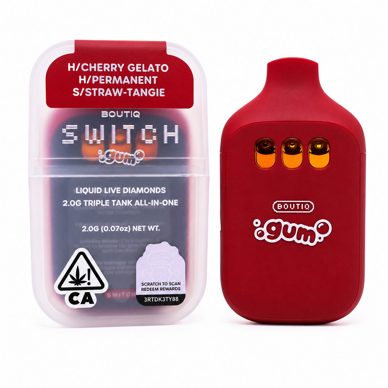 Boutiq Switch GUM (2g) - Cherry Gelato x Permanent x Straw-Tangie