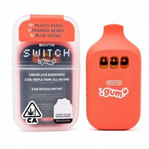 Boutiq Switch GUM (2g) - Peach Kush x Mango Berry x Blue Diesel