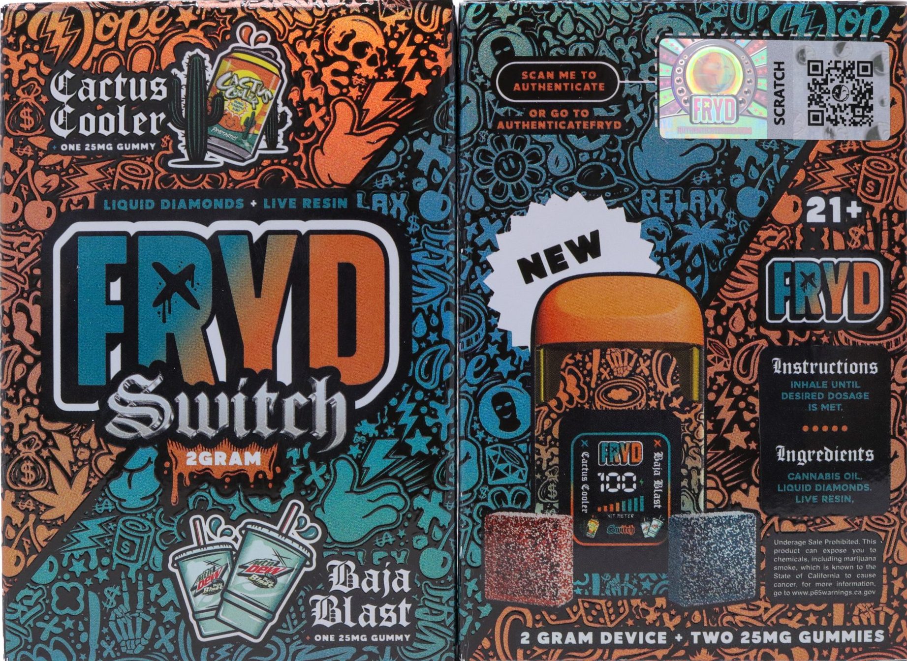 Fryd Switch Live Resin Liquid Diamonds Dispo (2g) - Cactus Cool x Baja Blas